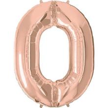 Rose Gold Helium Number Balloon with balloon bouquet