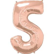 Rose Gold Helium Number Balloon with balloon bouquet