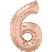 Rose Gold Helium Number Balloon with balloon bouquet