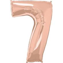 Rose Gold Helium Number Balloon with balloon bouquet